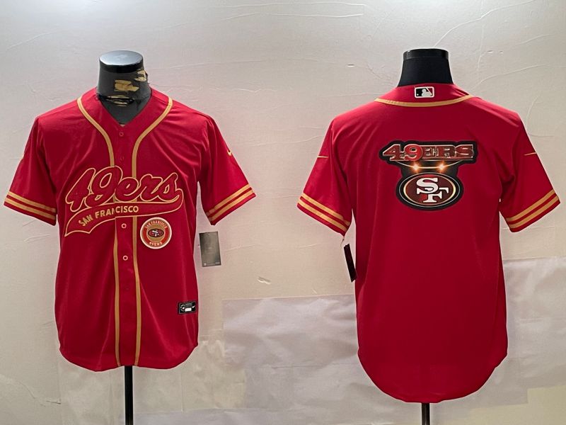 Men San Francisco 49ers Blank Red Gold Joint Name 2024 Nike Limited NFL Jersey style 3